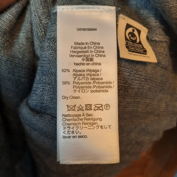 Madewell Alpaca-Blend Crewneck Sweater Light Blue Ribbed Knit NO042 Size Large - Picture 8 of 10